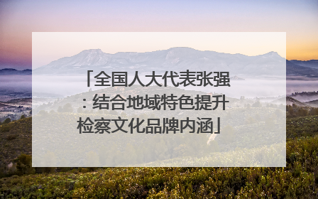 全国人大代表张强：结合地域特色提升检察文化品牌内涵